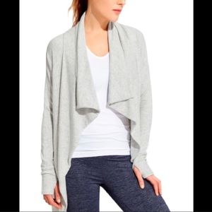 Athleta Studio Wrap Sweater in Heather Gray